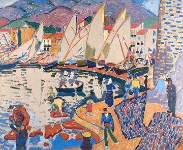 A secagem das velas Obra de Derain mostarndo várias velas num lago