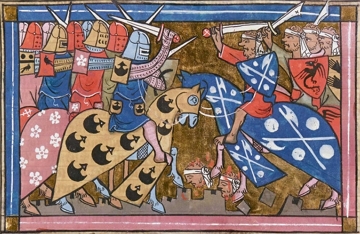 Segunda Cruzada Pintura medieval mostrando uma guerra entre Cristãos e Muçulmanos na Segunda Cruzada