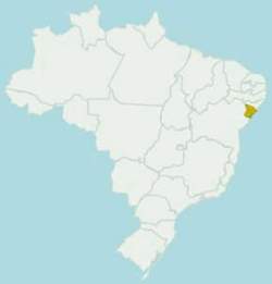 Localização geográfica do estado de Sergipe no Brasil