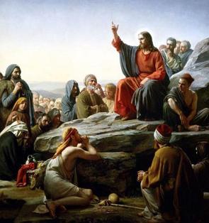Pintura mostrando Jesus fazendo o Sermão da Montanha