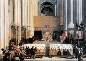 Pintura de uma sessão do Concílio de Trento