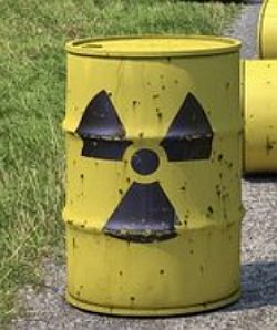 tambor de lixo nuclear amarela