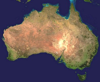 Imagem de Sat&eacute;lite do territ&oacute;rio da Austr&aacute;lia