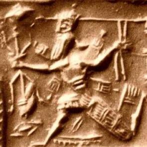 Representação do deus Tiamat numa placa de argila babilônica