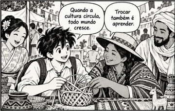 Tirinha sobre globalização e cultura Tirinha sobre globalização e cultura