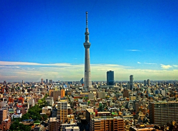 Foto da cidade de T&oacute;quio com destaque para a Torre de T&oacute;quio.