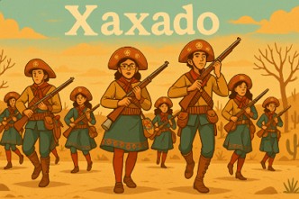 Ilustração Xaxado ILustração mostrando dançarino de xaxado caracterizados